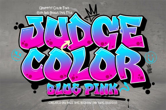 Judge Color Blue Pink: A Bold Font for Urban Design