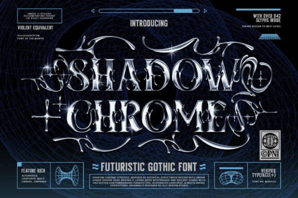 Shadow Chrome: The Futuristic Gothic Typeface for Bold Design